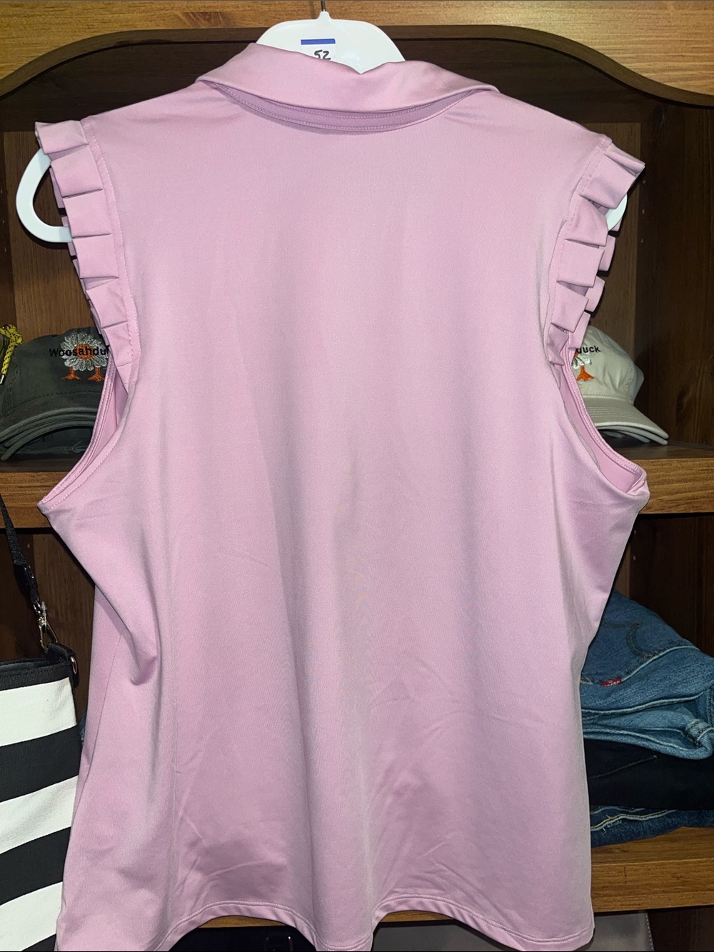 Sigrid Olsen Pale Pink Ruffle Sleeve Polo Tank - Picture 4 of 4